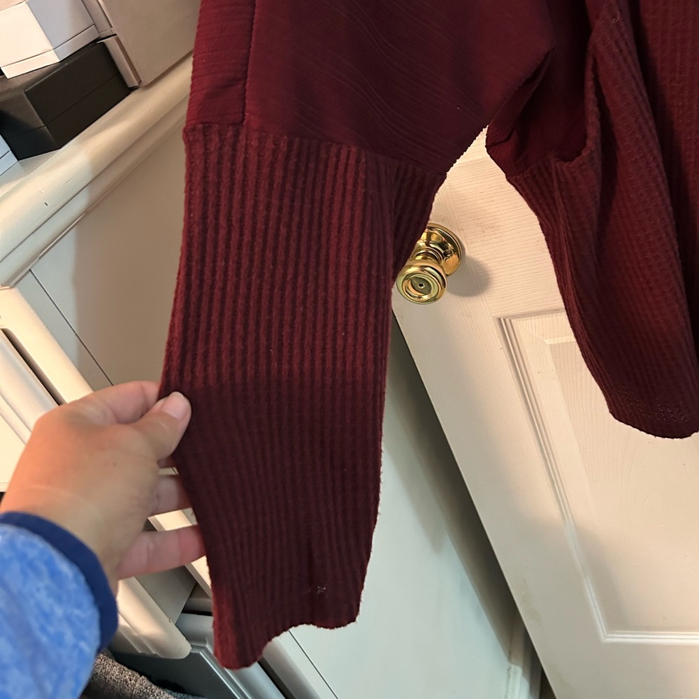 Maurices Burgundy Open Front Cardigan - Picture 3 of 5